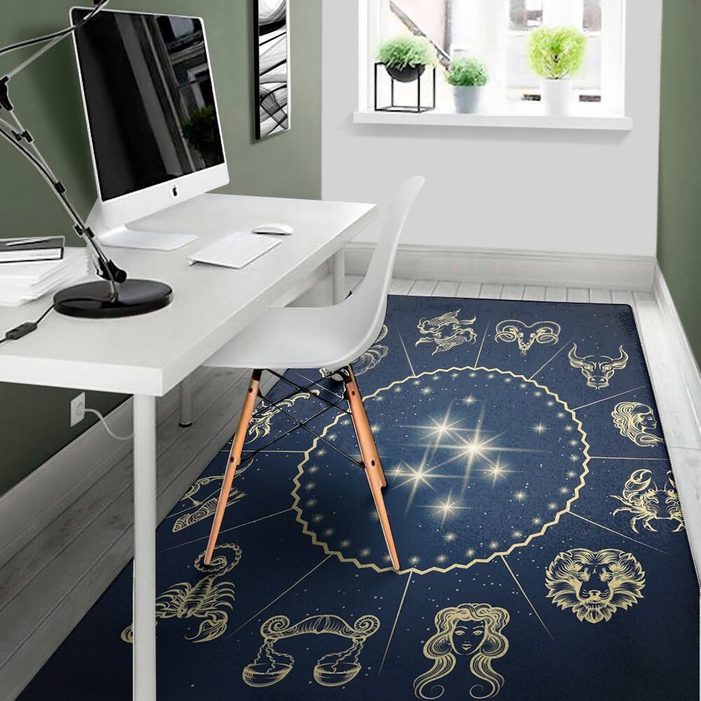 zodiac astrology symbols print area rug floor decor 8528