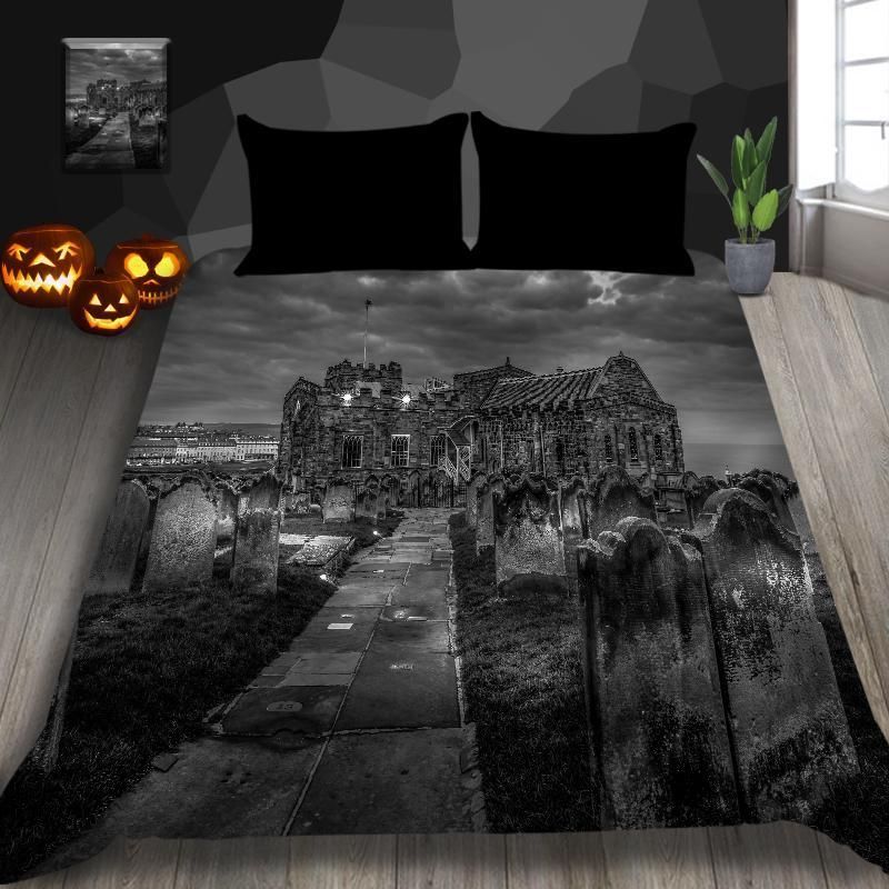 zombie death bus gloomy printed bedding set bedroom decor 8662