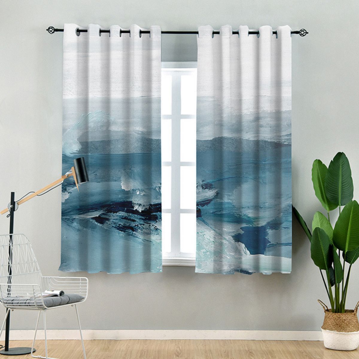 3d abstract oil painting iceberg printed window curtain home decor 8222