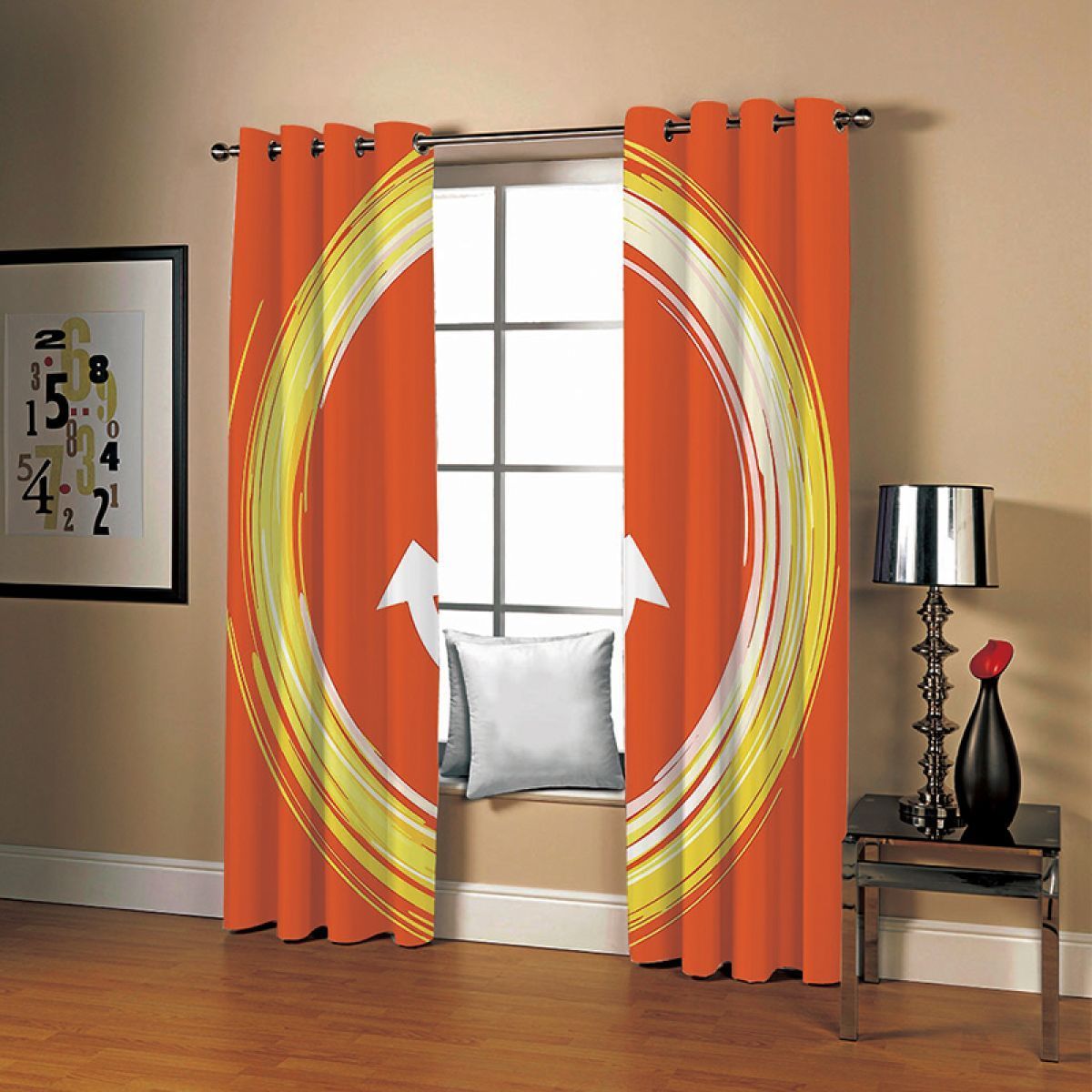 3d anchor and circle printed window curtain home decor 6294