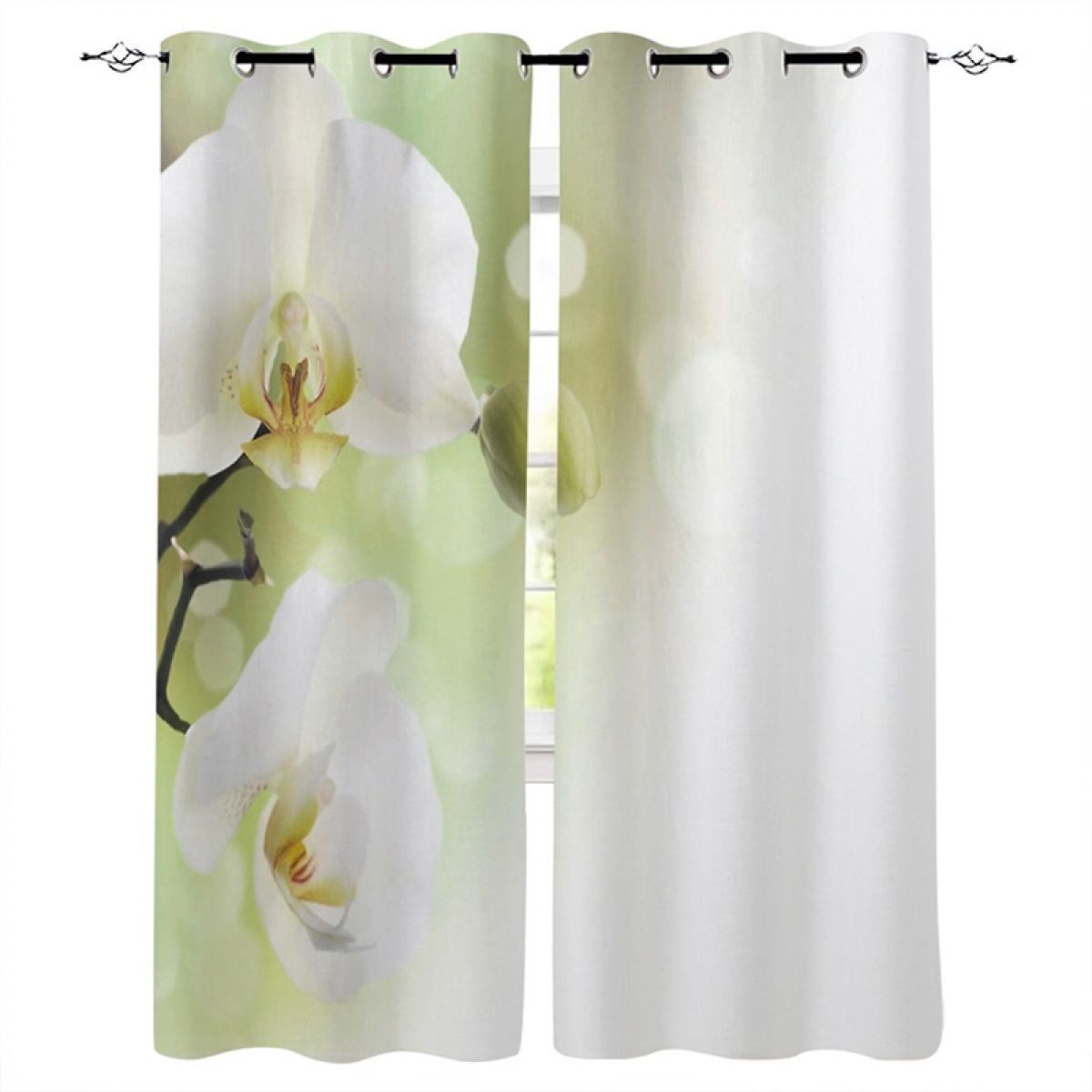 3d butterfly orchids printed window curtain home decor 8642