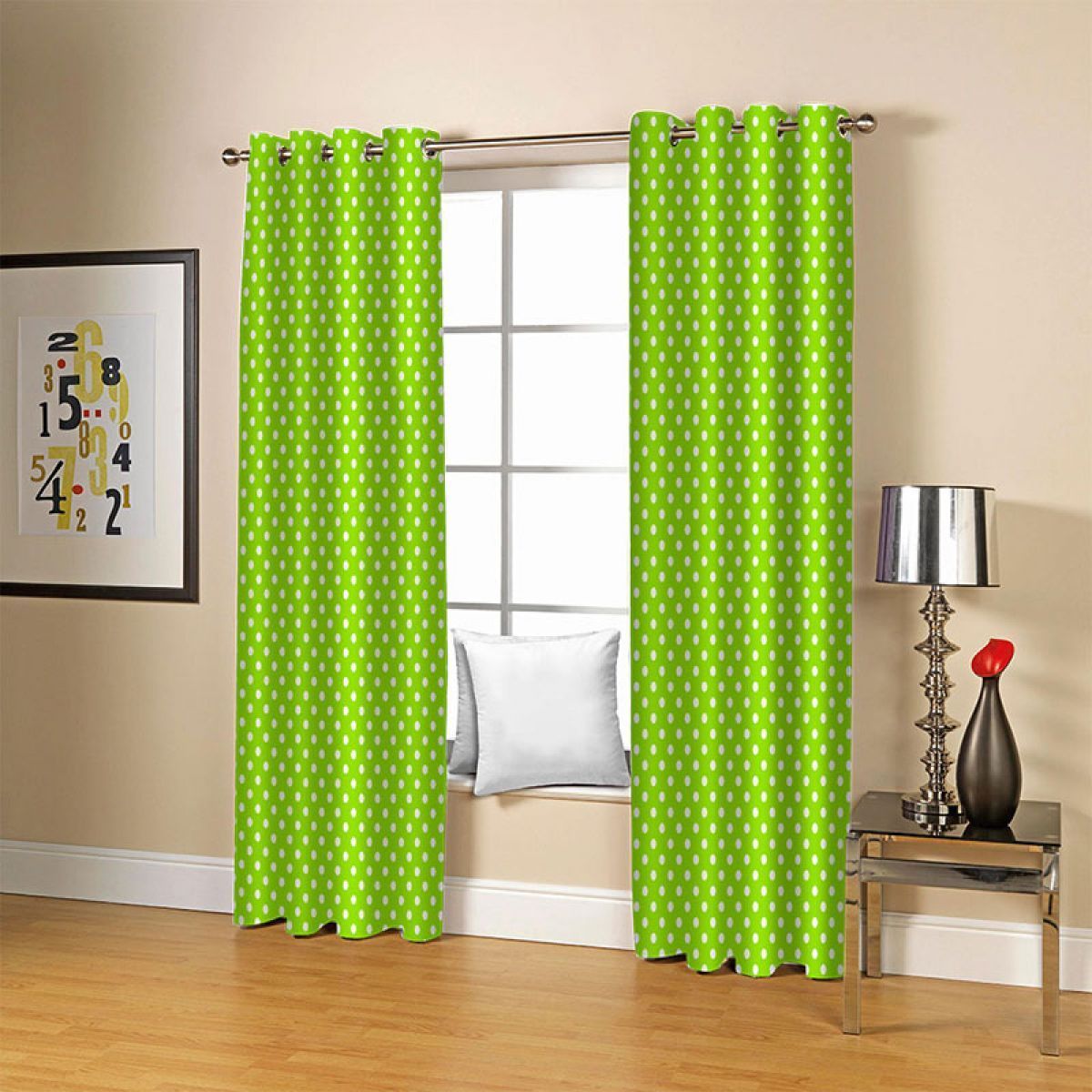 3d dots drawing green window curtain home decor 8969