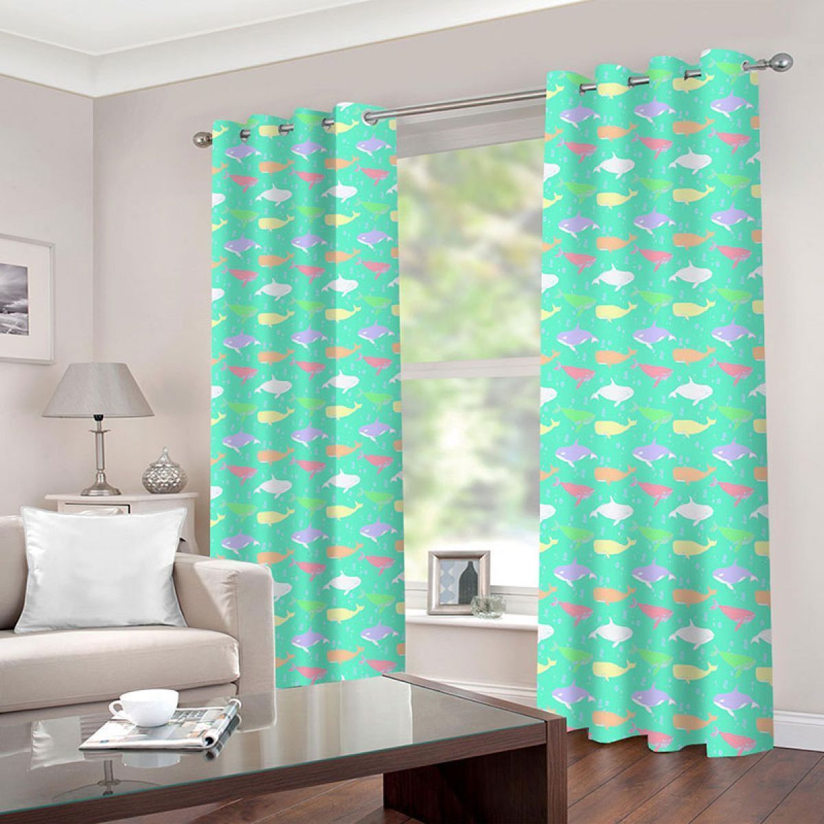 3d fish pattern window curtain home decor 3979