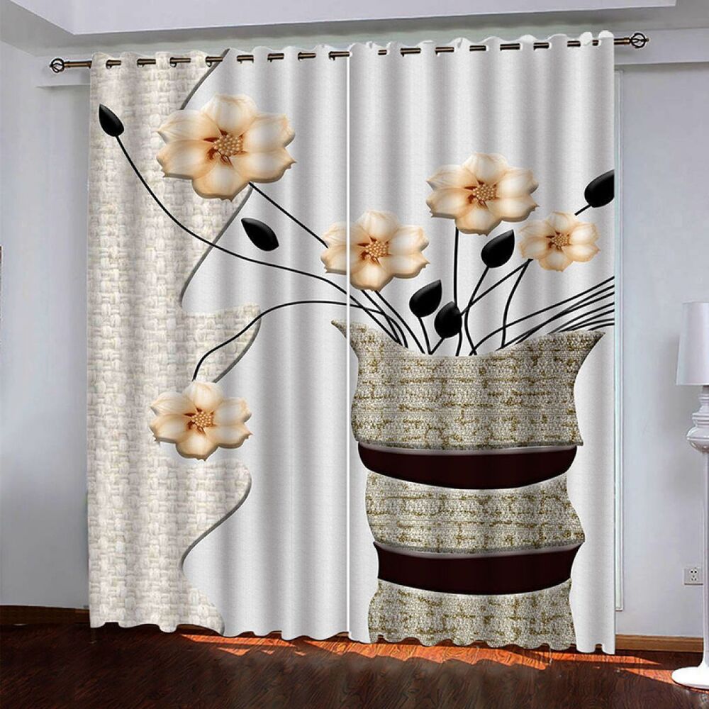 3d Flowers In The Vase Printed Window Curtain Home Decor 3d flowers in the vase printed window curtain home decor 3103