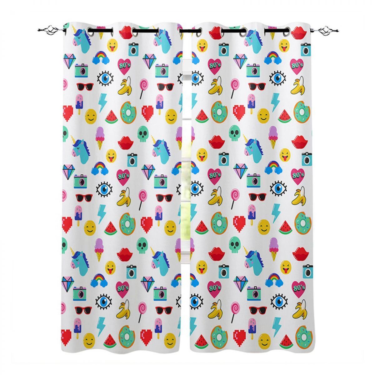 3d food cartoon patterns printed window curtain home decor 4590