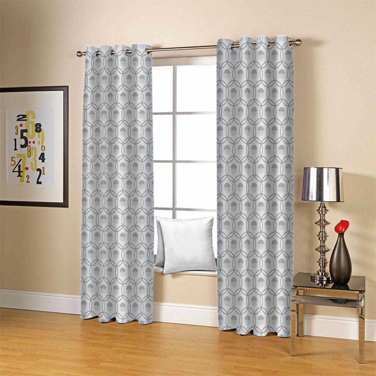 3d intersecting circles printed window curtain home decor 7430
