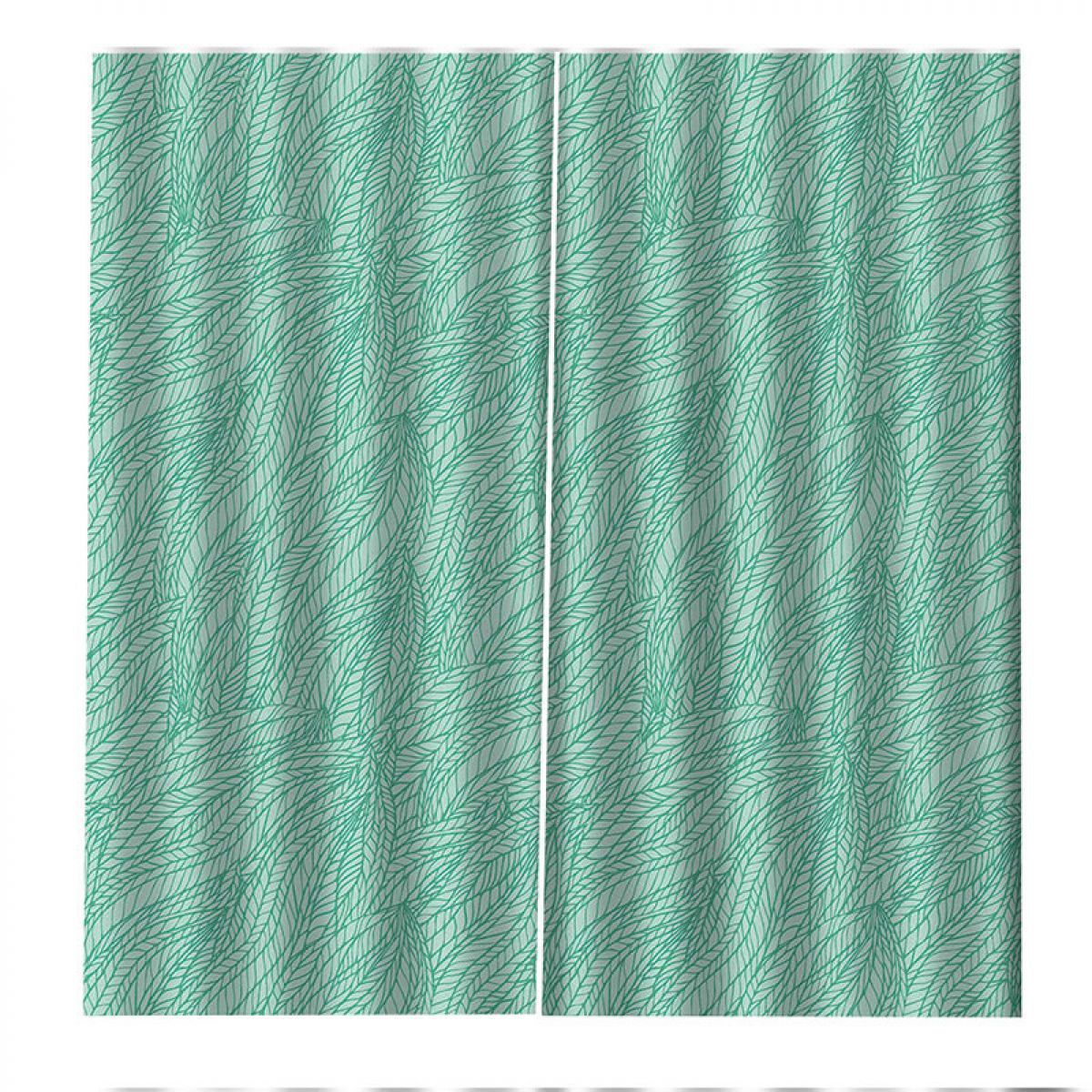 3d leafage printed window curtain home decor 6839
