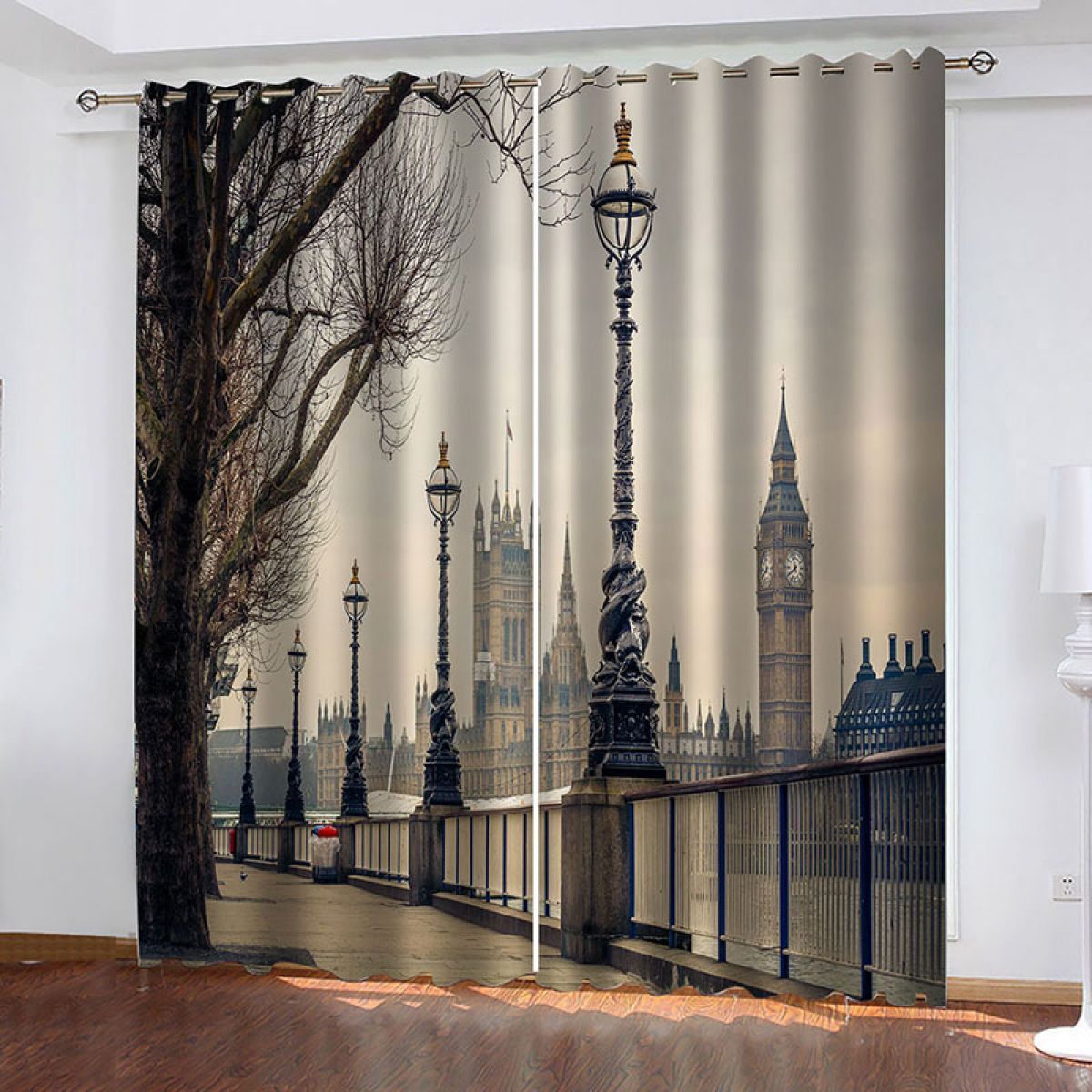 3d print london street scenery printed window curtain home decor 8380