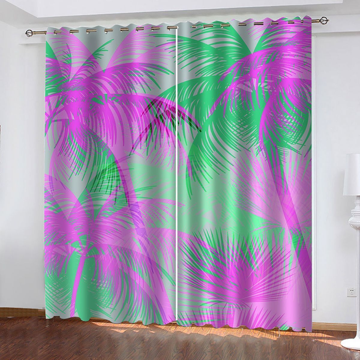3d tropical palm trees printed window curtain home decor 3250