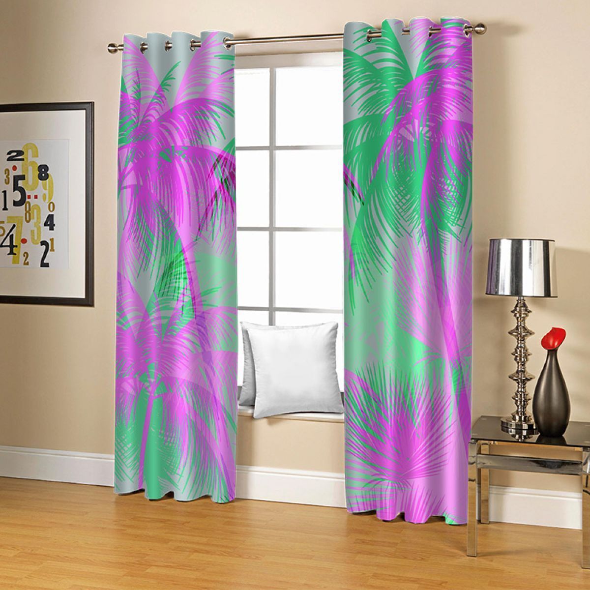 3d tropical palm trees printed window curtain home decor 5963
