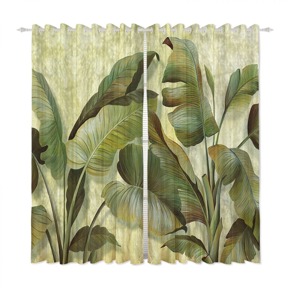 3d tropical plant printed window curtain home decor 7453