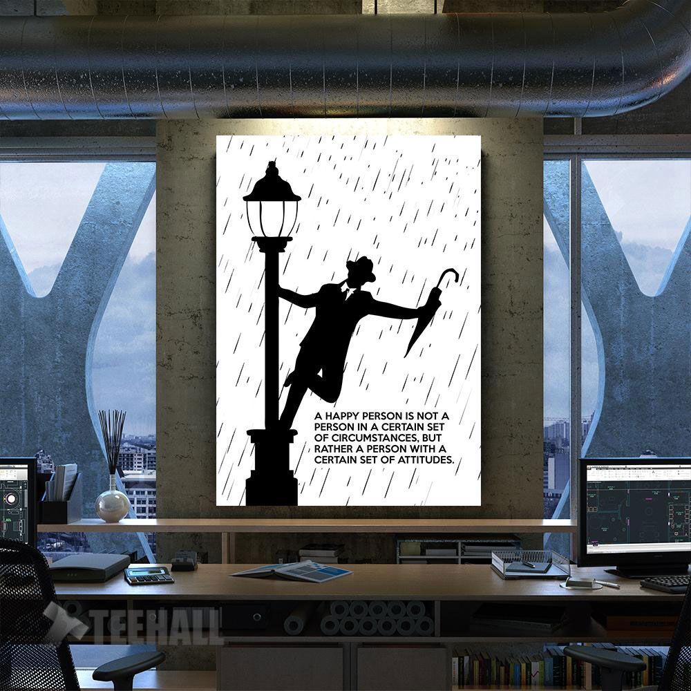 A Happy Person Downs Motivational Canvas Prints Wall Art Decor