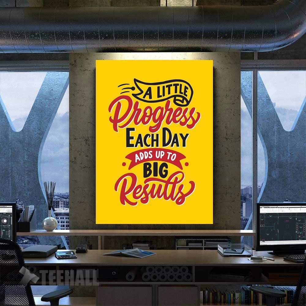 A Little Progress Each Day Motivational Canvas Prints Wall Art Decor