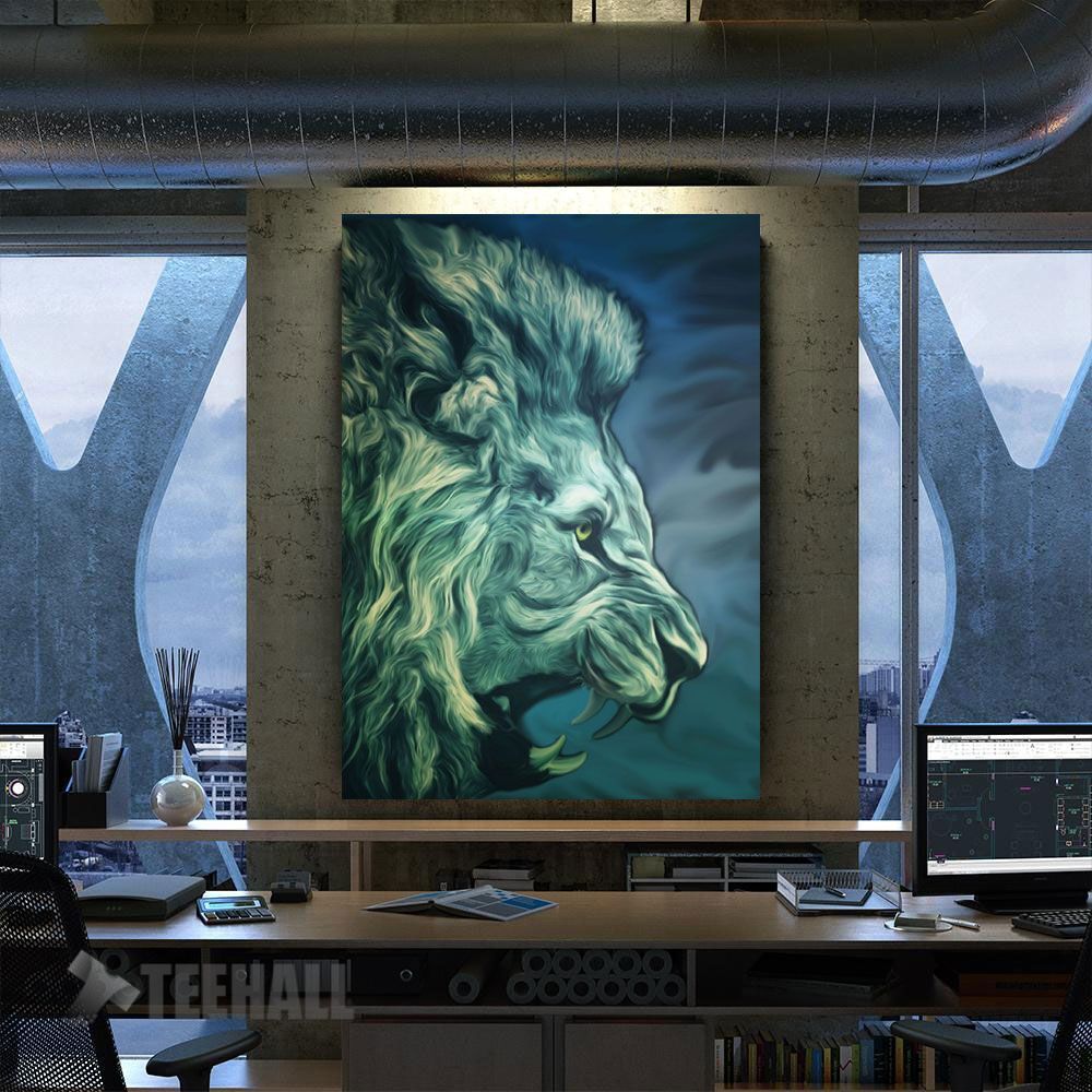 Aggressive Lion Motivational Canvas Prints Wall Art Decor