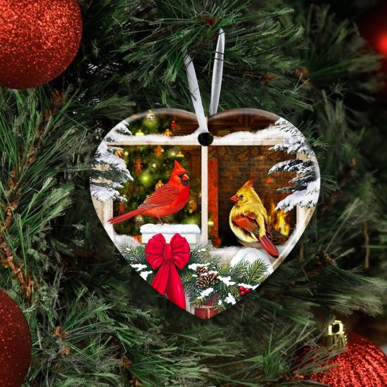 All Hearts Come Home For Christmas Cardinal Ceramic Ornament 2 1