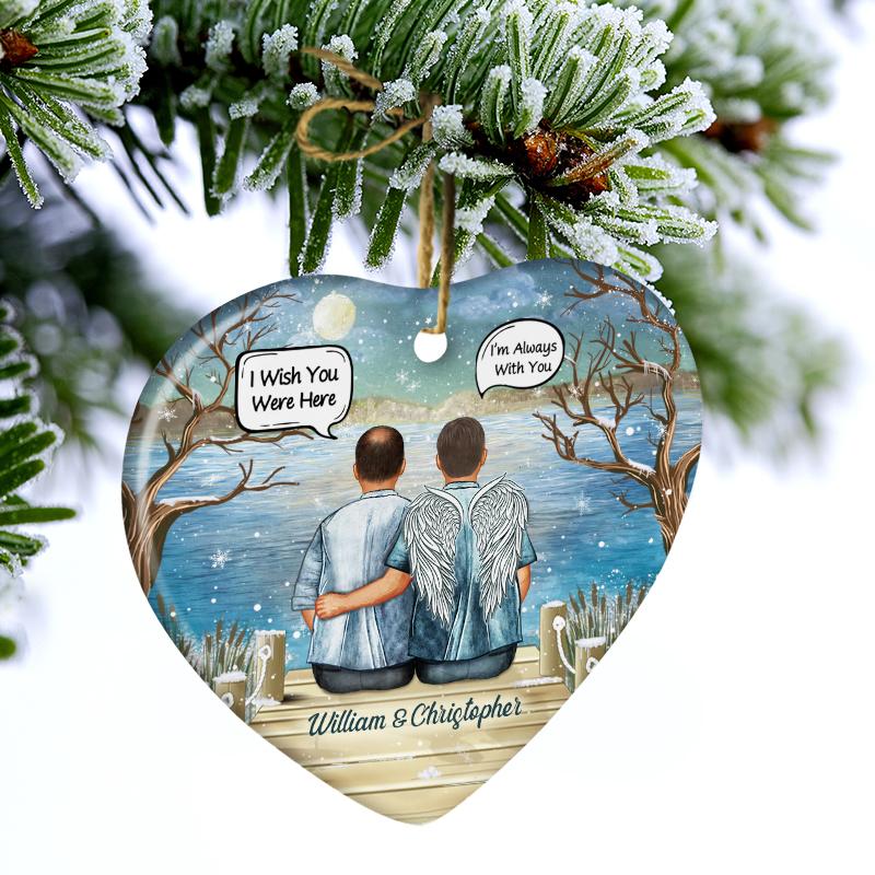 Always-In-My-Heart-Middle-Aged-Couple-Memorial-Gift-Personalized-Custom-Ceramic-Ornament-2 Always In My Heart Middle Aged Couple Memorial Gift Personalized Custom Ceramic Ornament 2