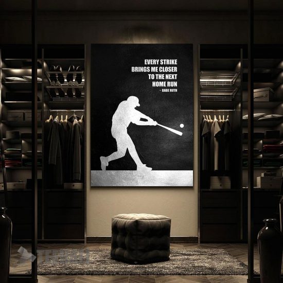 Babe Ruth Home Run Failure Motivational Canvas Prints Wall Art Decor 2