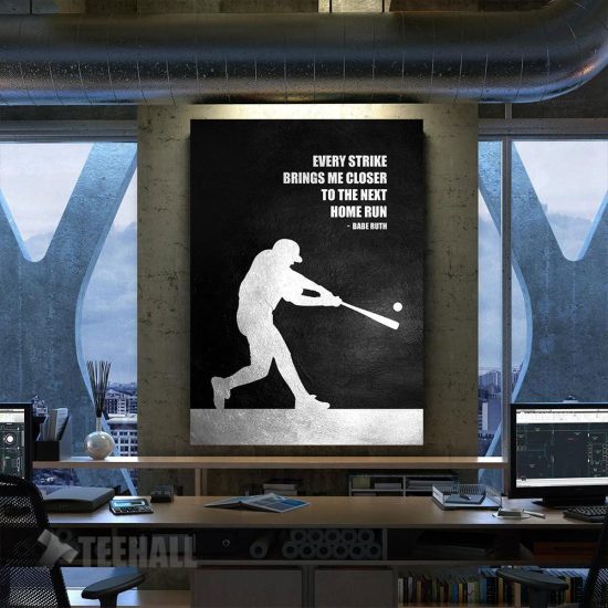 Babe Ruth Home Run Failure Motivational Canvas Prints Wall Art Decor