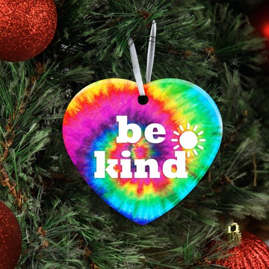 Be Kind Hippie Ceramic Ornament 2