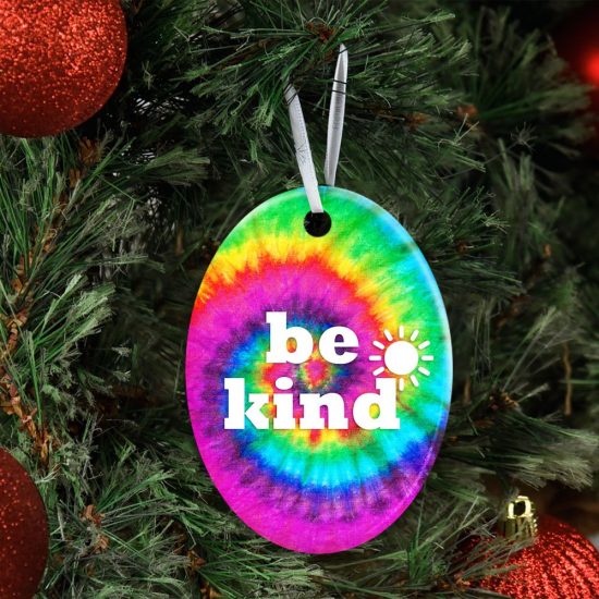 Be Kind Hippie Ceramic Ornament 3