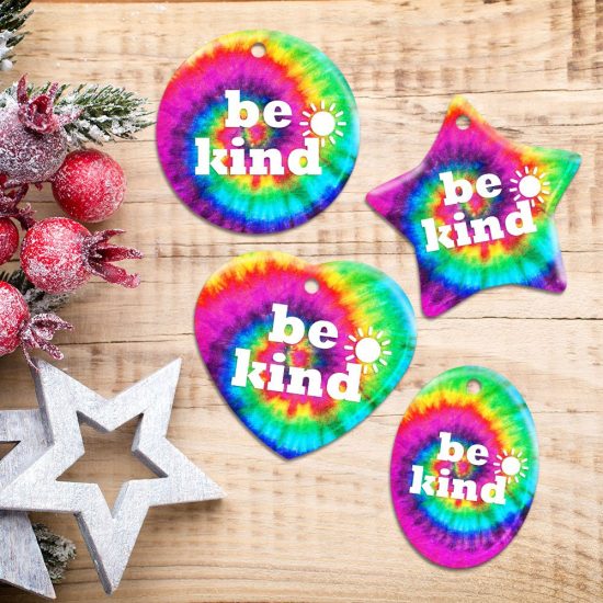 Be Kind Hippie Ceramic Ornament 6