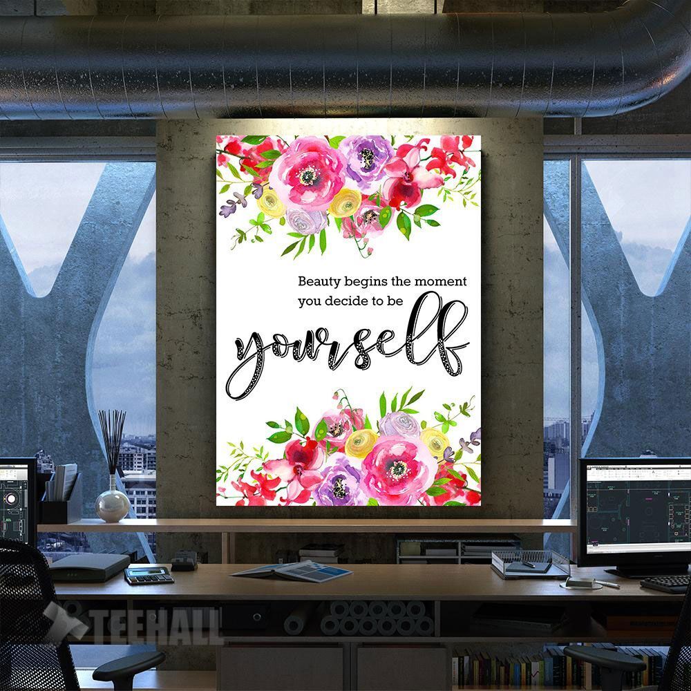 Be Yourself Motivational Canvas Prints Wall Art Decor