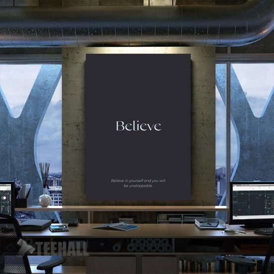 Believe Motivational Canvas Prints Wall Art Decor