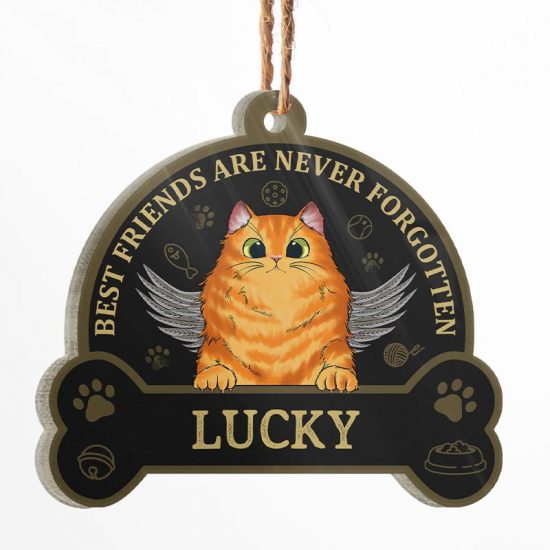 Best Friends Are Never Forgotten - Cat Memorial Gift - Personalized Custom Circle Acrylic Ornament