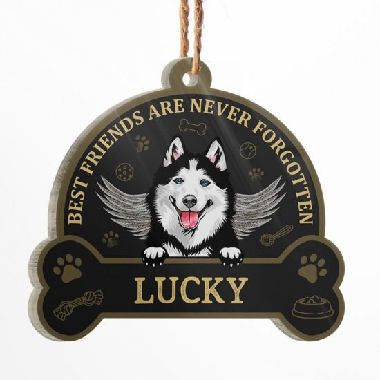 Best Friends Are Never Forgotten - Memorial Gift - Dog Lover Gift - Personalized Custom Circle Acrylic Ornament