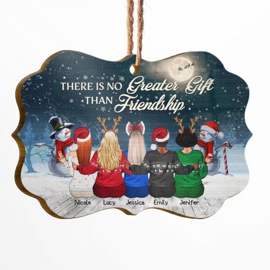 Best Friends No Greater Gift Than Friendship - Christmas Gift For BFF - Personalized Custom Wooden Ornament