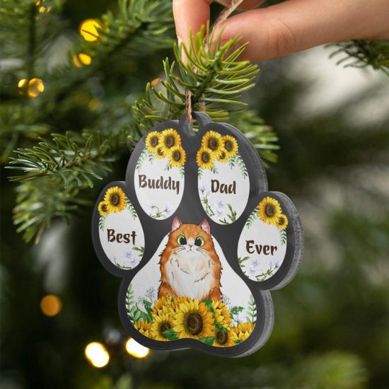 Best Pet Mom Ever Gift For Pet Lovers Personalized Custom Paw Acrylic Ornament 2