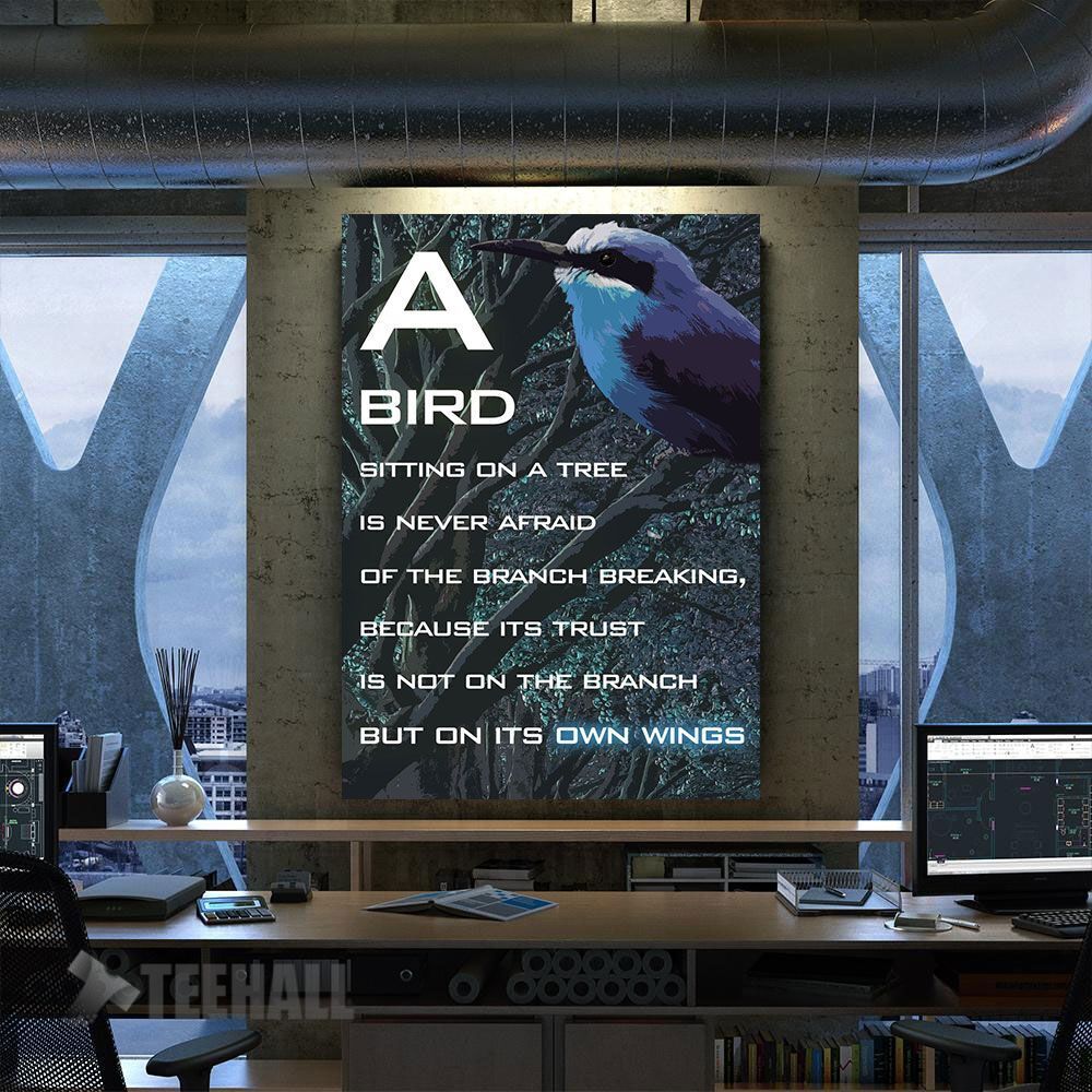 Bird On A Tree Motivation Canvas Prints Wall Art Decor