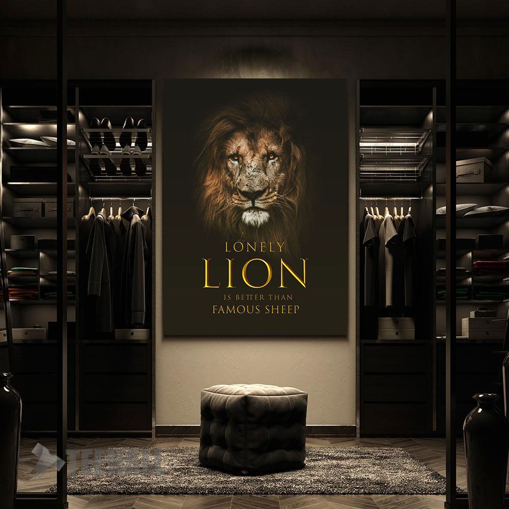 Brave-Lonely-Lion-Motivational-Canvas-Prints-Wall-Art-Decor-2 Brave Lonely Lion Motivational Canvas Prints Wall Art Decor 2