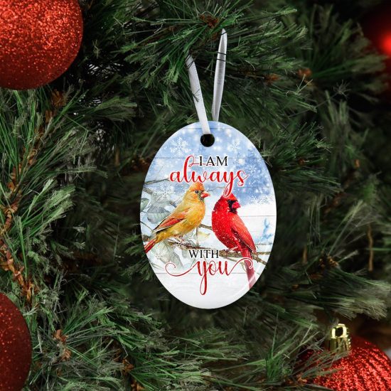 Cardinal Bird I Am Always With You Ceramic Ornament 3