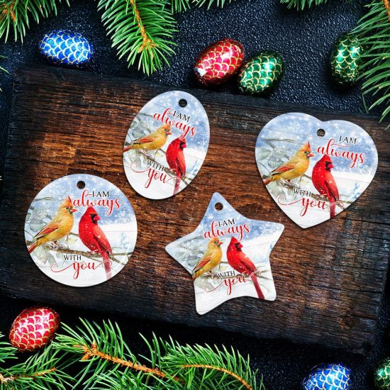 Cardinal Bird I Am Always With You Ceramic Ornament 5