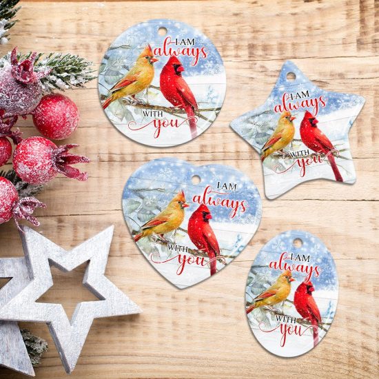 Cardinal Bird I Am Always With You Ceramic Ornament 6