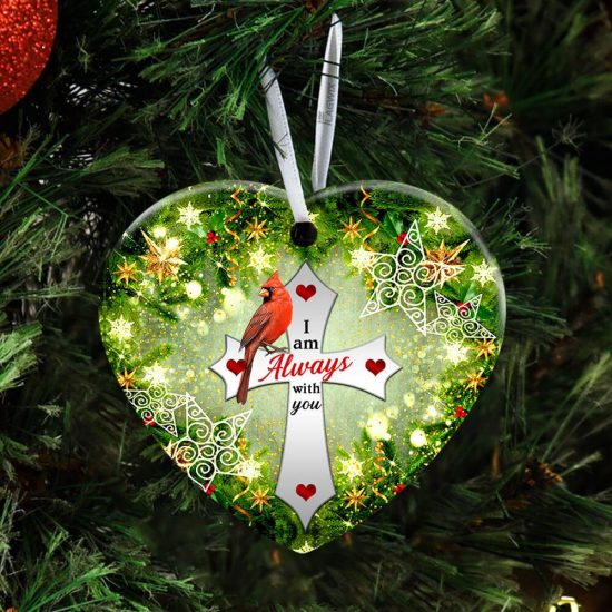 Cardinal. Jesus Christian Cross Ceramic Ornament 2