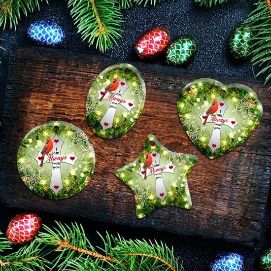 Cardinal. Jesus Christian Cross Ceramic Ornament 5