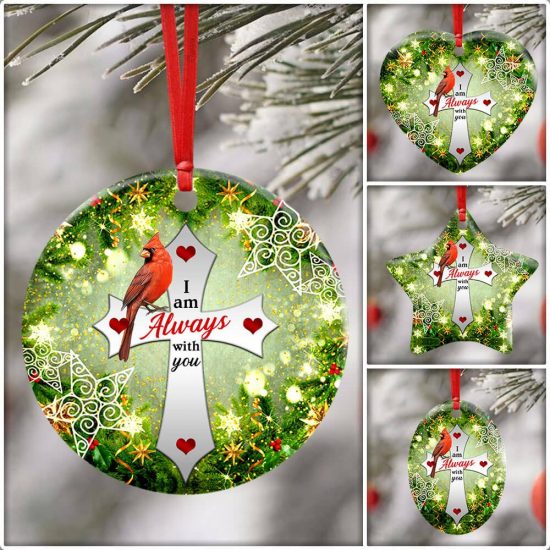 Cardinal. Jesus Christian Cross Ceramic Ornament 6