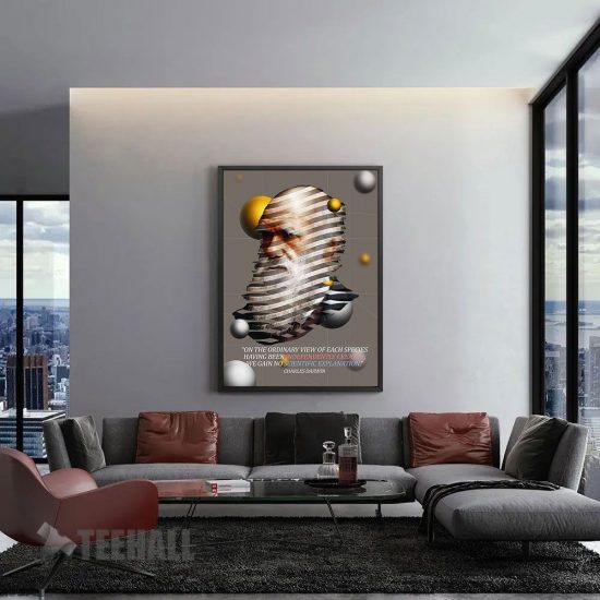 Charles Darwin Motivational Canvas Prints Wall Art Decor 1