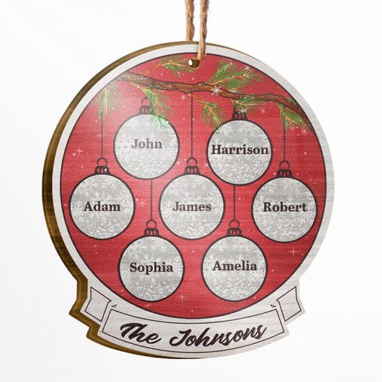 Christmas Ball Family Member - Christmas Gift - Personalized Custom Wooden Ornament