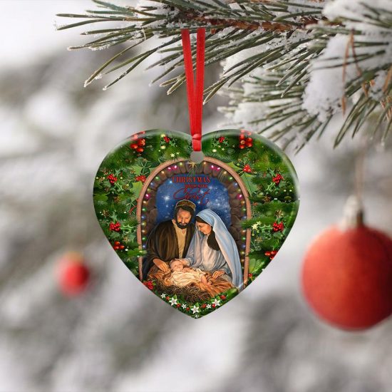 Christmas Begins With Christ Ceramic Ornament 2