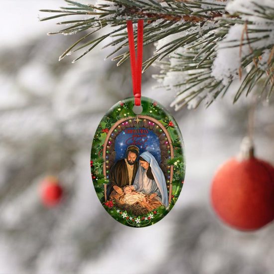 Christmas Begins With Christ Ceramic Ornament 3