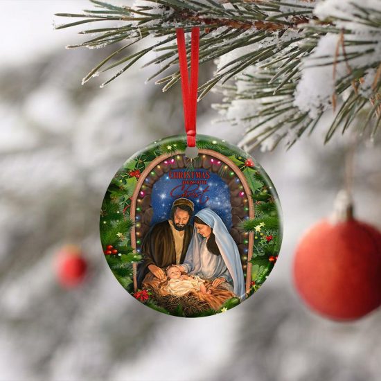 Christmas Begins With Christ Ceramic Ornament 4