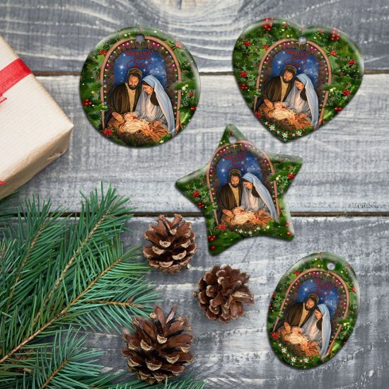 Christmas Begins With Christ Ceramic Ornament 5