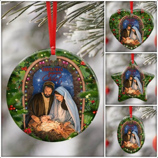 Christmas Begins With Christ Ceramic Ornament 6