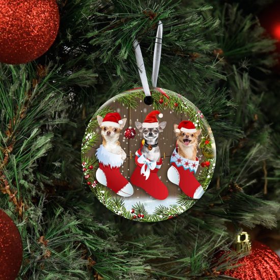 Christmas Chihuahua Ceramic Ornament 4