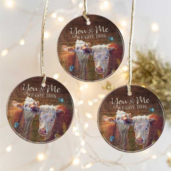 Christmas Farm You And Me Couple Gifts Ceramic Ornament 1