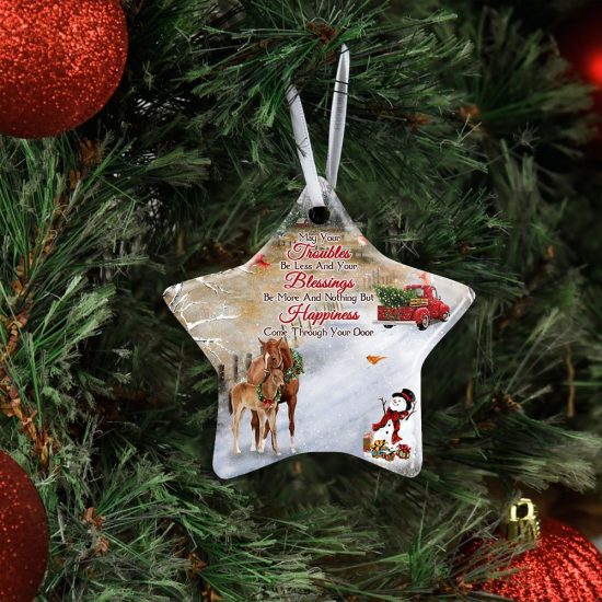 Christmas Horse Ceramic Ornament 1
