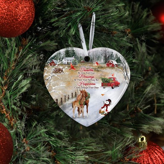 Christmas Horse Ceramic Ornament 2